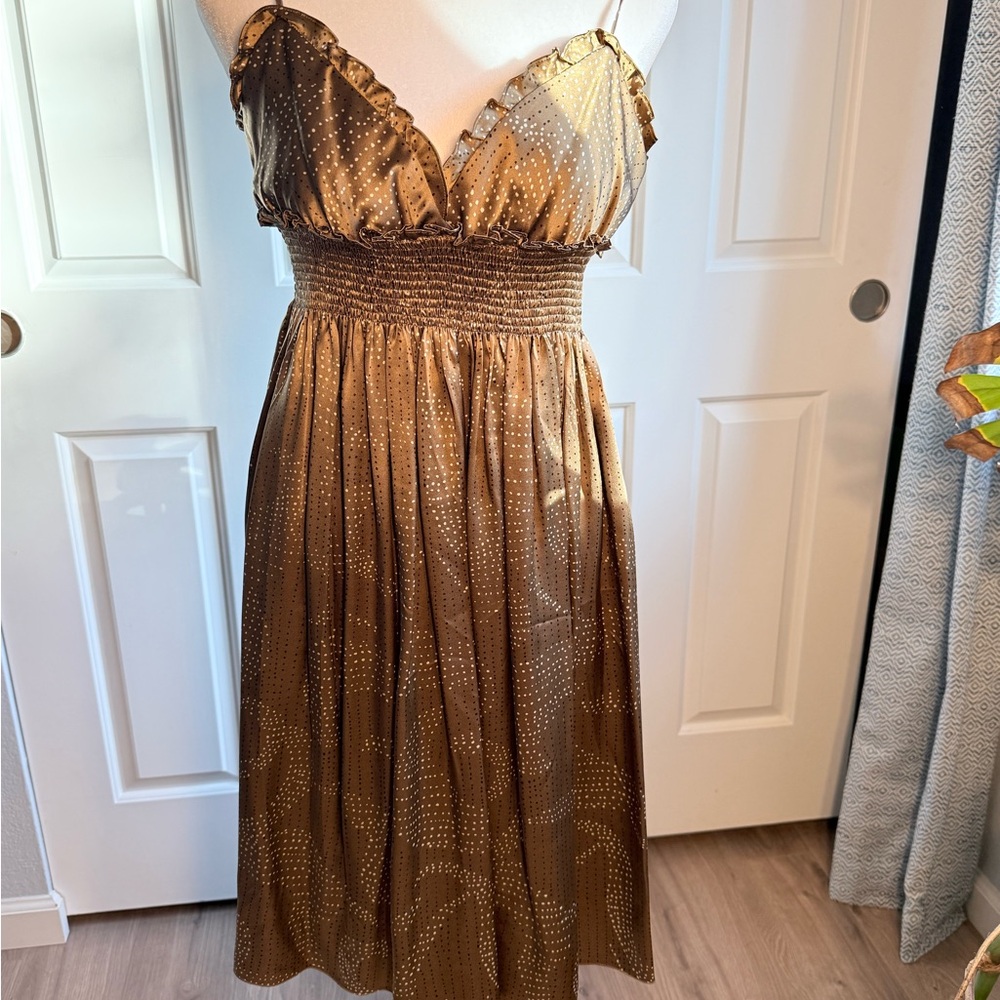 BCBG Shimmering Brown Midi Dress